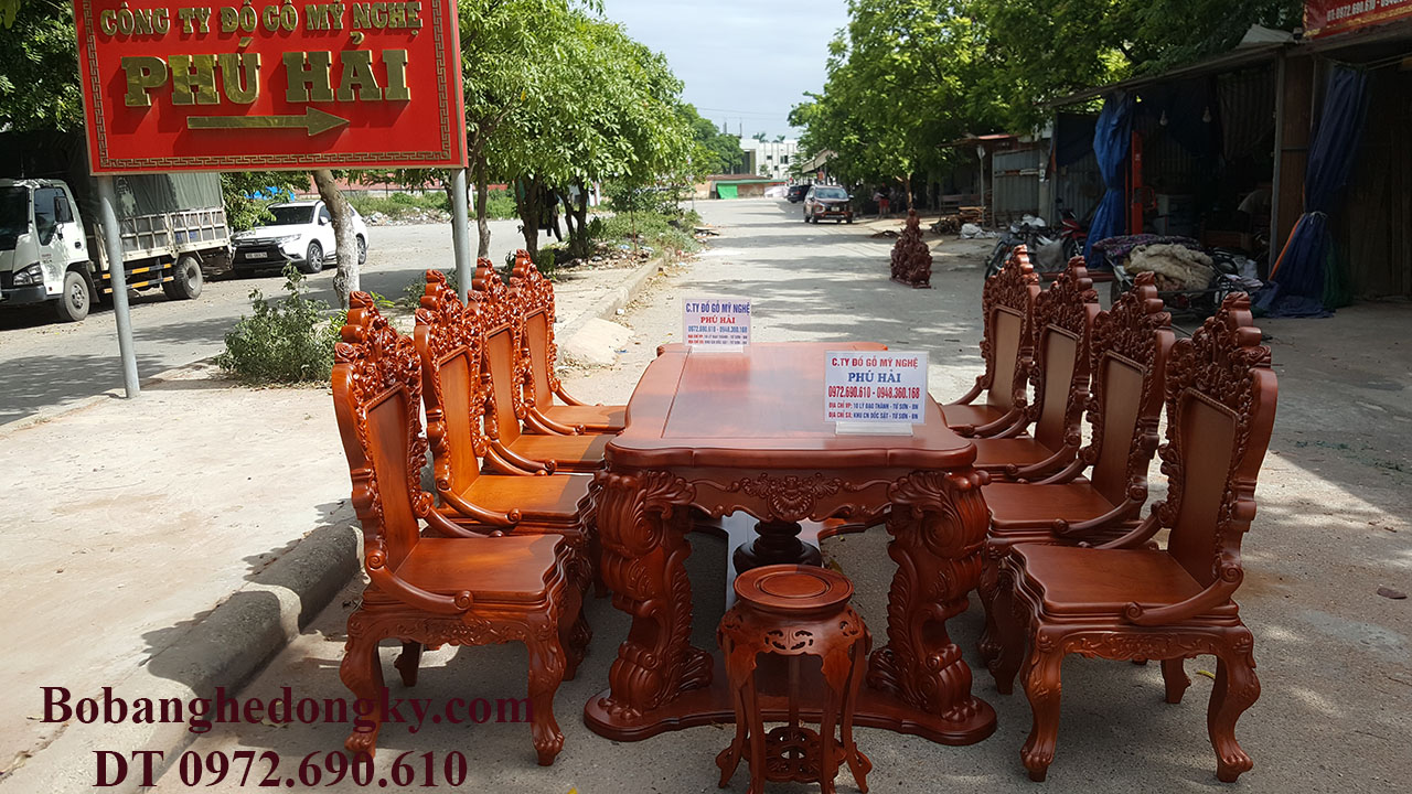 bo ban an luois hoang gia bo ban an luois hoang gia, ban ghe an tan co dien dep