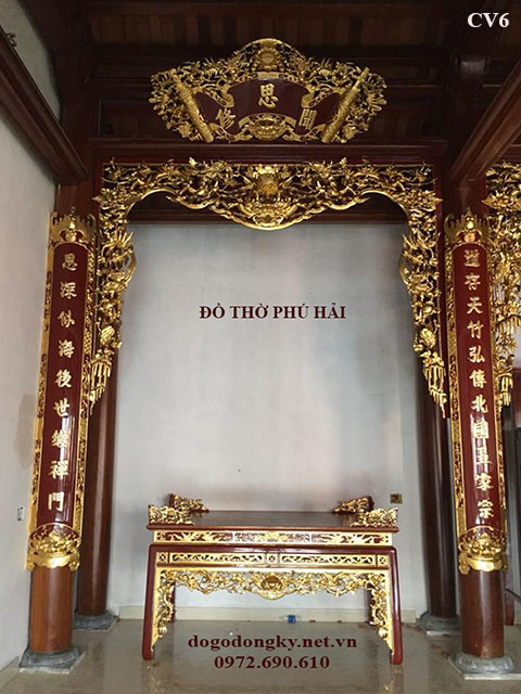 Cửa v&otilde;ng thờ gia ti&ecirc;n