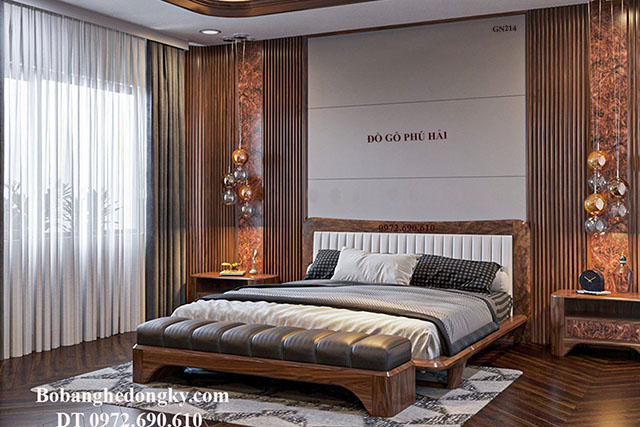 Giường ngủ gỗ óc chó Giường ngủ gỗ óc chó