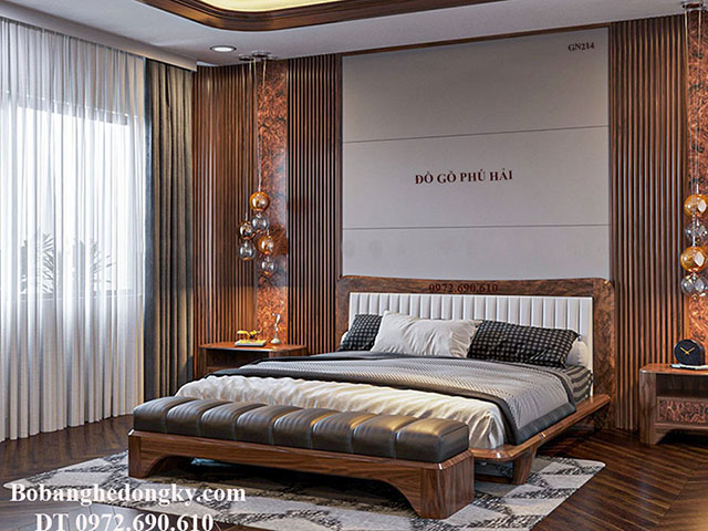 Giường ngủ hiện đại Giường ngủ hiện đại gỗ óc chó