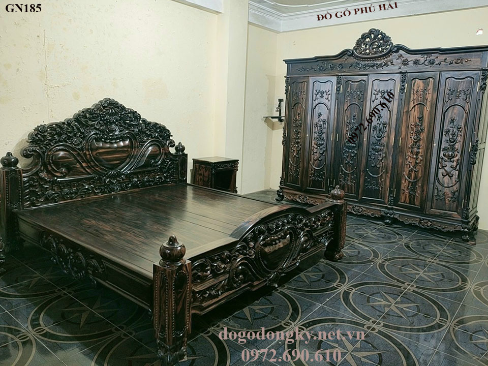 giường ngủ gỗ mun Giường Ngủ Gỗ Mun, Tủ Áo Gỗ Mun Dành Cho Giới Siêu Giàu