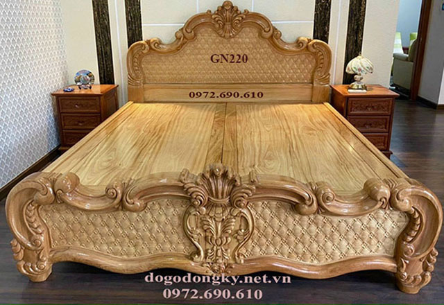 Mẫu giường gỗ đẹp Mẫu giường gỗ gõ đỏ đẹp