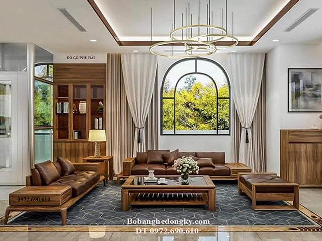 sofa hiện đại gỗ óc chó giá rẻ