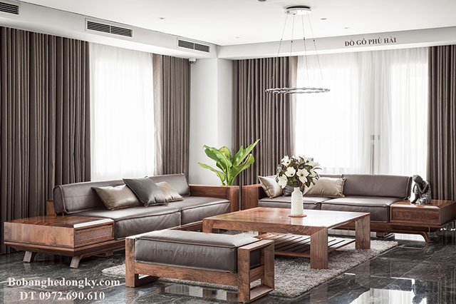 sofa hiện đại gỗ sồi