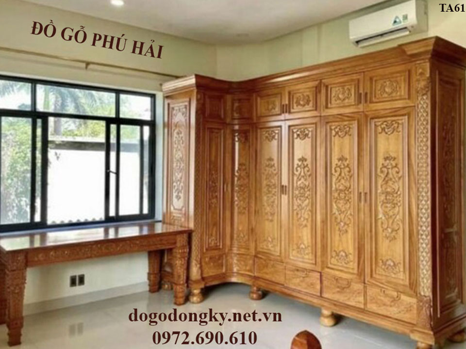 tủ dựng quần áo Tủ Đựng Quần Áo 2 Tầng 6 Cánh Thiết Kế Đẹp