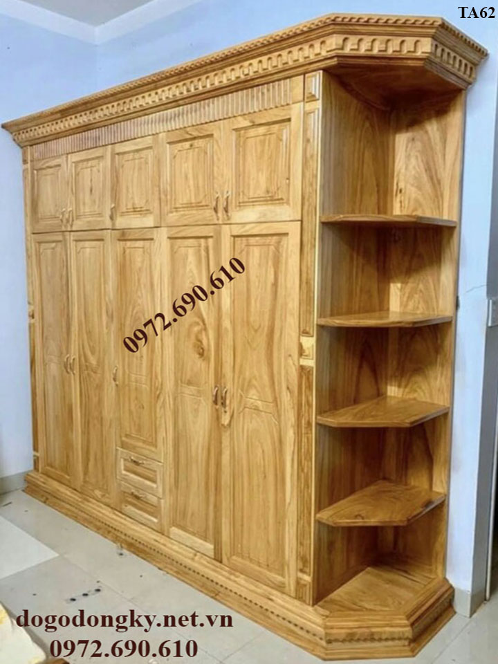 Tủ Quần Áo Đẹp 2 Tầng Mẫu 5 Cánh Kiêm Tủ Chứa Đồ 